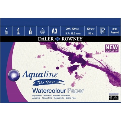 Daler-Rowney Aquafine Akvarelový blok, A3, 12 listů 403 660 300