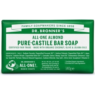 Dr Bronner's tuhé univerzálne bio mydlo ALL-ONE Almond 140 g