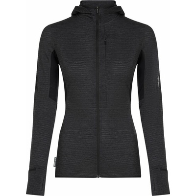 Icebreaker Merino 200 Realfleece Descender LS Zip Hoodie jet hthr/black/cb