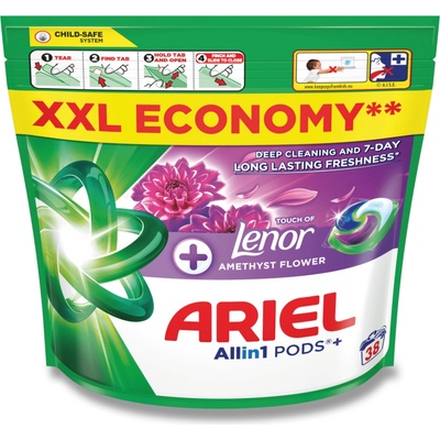 Ariel Amethyst+ Lenor All in1 kapsle na praní 38 PD – Zboží Mobilmania