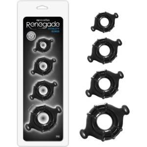  Пенис пръстени с различни размери - Renegade Vitality Rings Black (NSTOYS0580)