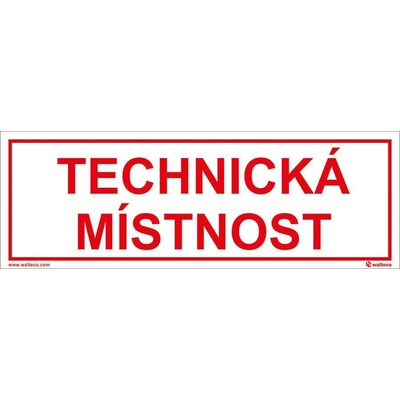 Walteco Technická místnost, 290x100mm, samolepka , 20302