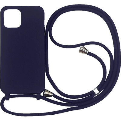SES Gumové ochranné so šnúrkou na krk Apple iPhone X/XS - tmavo modré