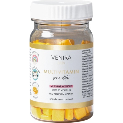 Venira Kids Multivitamín pre deti pomaranč 120 cmúľacích tabliet