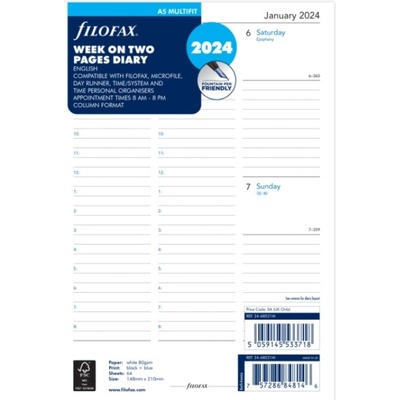 Filofax A5 Week On Two Pages English Col