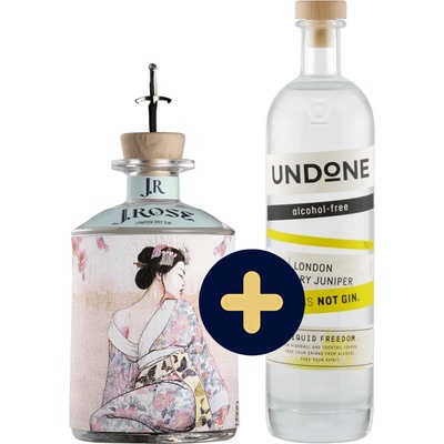 J.Rose Artisan Gin No.8 + Undone No.2 Not Gin (set 1 x 0.7 l, 1 x 0.7 l)