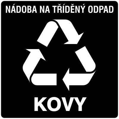 RAFO Samolepka Nádoba na tříděný odpad, 20 x 20 cm Varianta: kovy