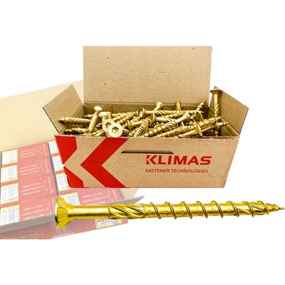 Klimas Wkret-Met TX 8x160mm - 1 Kartón (8x50 ks) - Skrutky / Vruty do dreva so zapustenou hlavou, WKCS