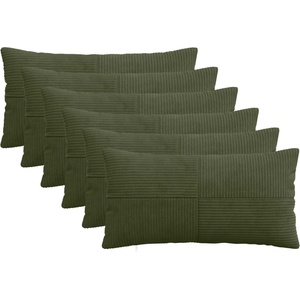 vidaXL Калъфка за възглавница 6 pcs ALMELO Зелено 40 x 70 cm кордурой (914506)