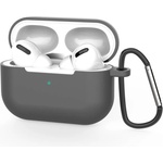 Techsuit Силиконов калъф с карабинер за Apple Airpods Pro 3 - Techsuit Silicone Case (тъмносив) (KF2356312)
