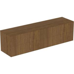 Ideal Standard Atelier Conca стенен долен шкаф, цвят тъмен орех, 4 чекмеджета, с плот 200 см (T4326Y5)