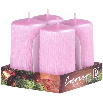 Emocio adventní 40x75 perleťové růžové drápané 4 ks