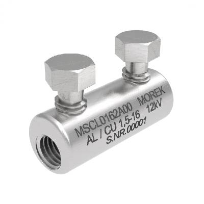 Кабелен съединител алуминиев покалаен Al/Cu 1, 5-16mm2 12kV MSCL16 2x късащ се болт M6 - MSCL0162A00 (MSCL0162A00)