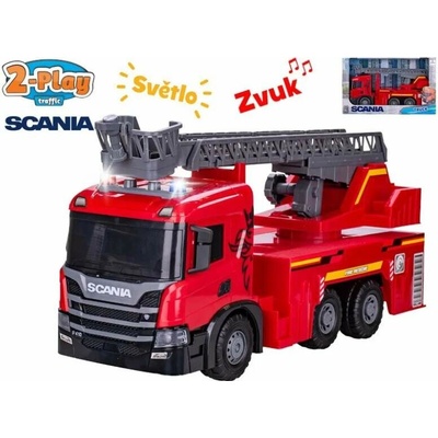 Mikro Trading 2-Play Traffic auto hasiči Scania 54cm na setrvačník na baterie se světlem a zvukem