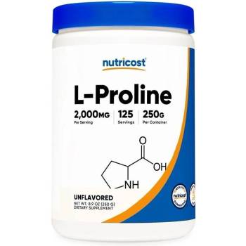 Nutricost L-Proline, 2000 mg, 250 g, Nutricost (67137 (286101) NC)