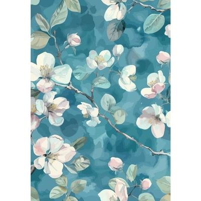 Vitaus Син килим подходящ за пране 160x230 cm Bloom - Vitaus (KRN-6359-160x230)