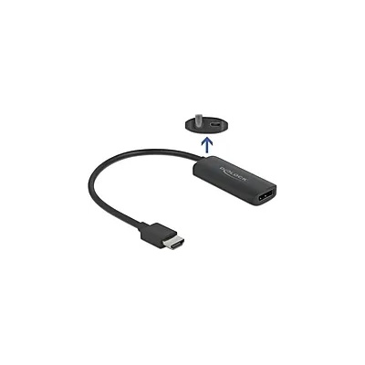 Адаптер Delock 63206, HDMI-A мъжко - DisplayPort женско, 4K 60 Hz, Черен (DELOCK-63206)