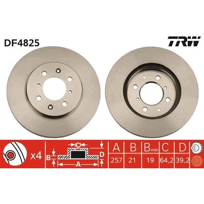 Brzdový kotúč (cena za 1ks) TRW DF4825