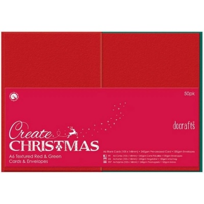 WEST DESIGN PRODUCTS LIMITED West Design A6 přání a obálky 50 ks (240 g/m2) červené a zelené