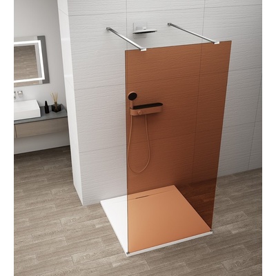 POLYSAN ESCA CHROME jednodílná sprchová zástěna do prostoru, sklo Marron, 1000 mm ES1510-05