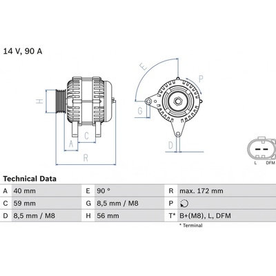Generátor BOSCH 0 986 047 250 (0986047250)