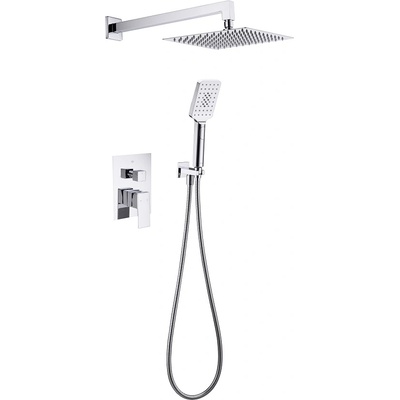 Cascada Душ комплект за вграждане Cascada ZS-C2010A Хром с квадратна душ глава и слушалка (3528143)