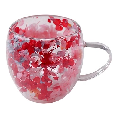 CupHup Стъклена термо чаша CupHup Passion Flower, Двойно дъно, Myrravale (02-04)