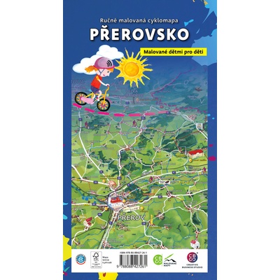 Ručně malovaná cyklomapa Přerovsko
