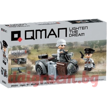Image 1 of Qman Конструктор qman 21021-1 Военен мотоциклет r12 (q21021-1)