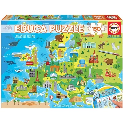 Educa Пъзел Educa - Карта на Европа, 150 части (EDU18607)