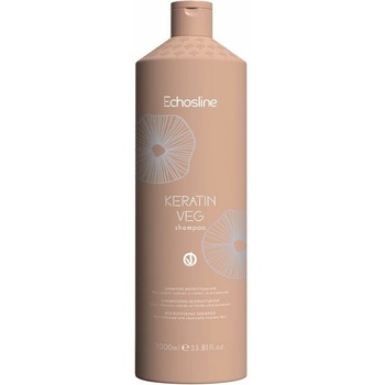 Echosline new Keratin VEG Shampoo obnovujúci šampón pre farbené a chemické ošetrované vlasy 1000 ml