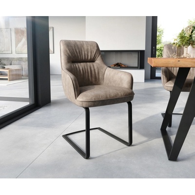 Delife Zelia-Flex s područkami mikrovlákno taupe vintage plochá černá taštičkové pružiny