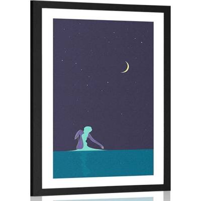 Plakát s paspartou tajemná noc - 40x60 silver