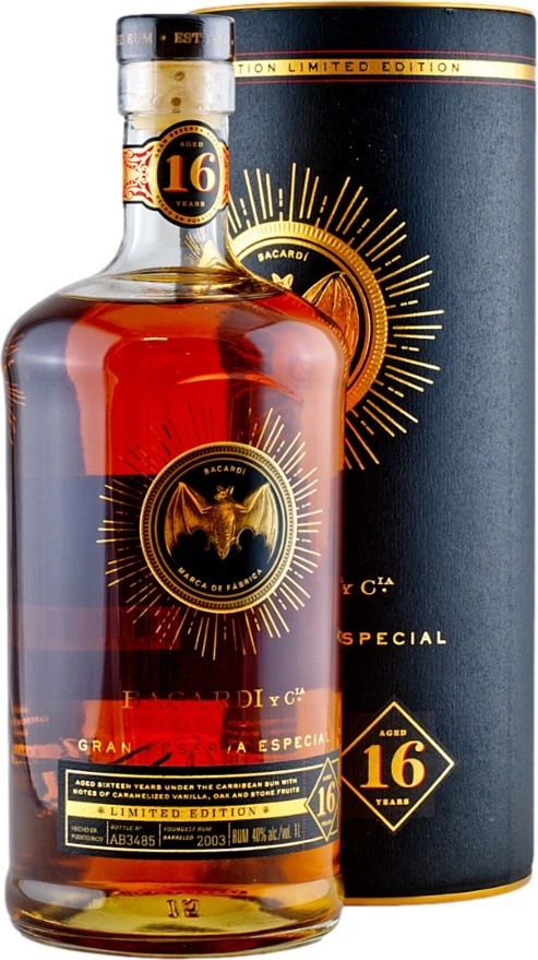 Bacardi Gran Reserva Especial 16 限定版 1L Bacardi 16YO Gran Reserva Especial Limited Edition 40%1l