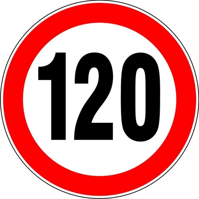 RAFO Samolepka Nejvyšší rychlost 10, 15, 20 - 300, průměr 20 cm Varianta: 120
