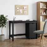 vidaXL Комплект бюро и шкаф 2 бр. Сиво Масивна борова дървесина (3438782)