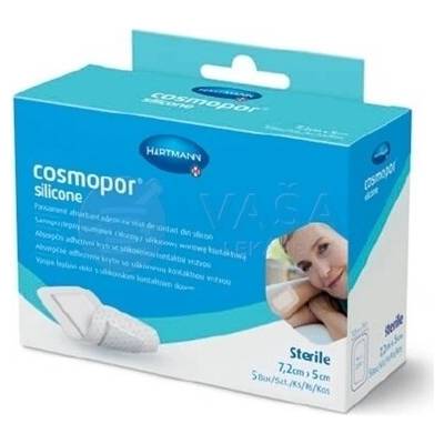 Cosmopor Silicone Krytie na rany sterilné 7,2 x 5 cm 5 ks