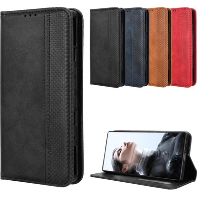 ZTE Кожен Ретро Калъф за ZTE nubia RedMagic 11 Pro 5G / 11 Pro+ 5G- Магнитно затваряне, Държач за карти и Стойка, вкл. Протектор, 4 Цвята