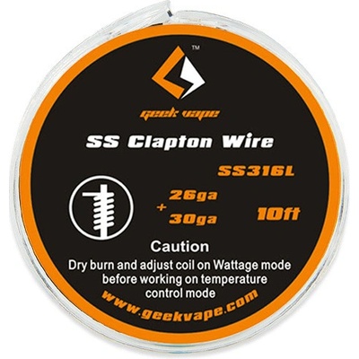 Geekvape SS316 Clapton odporový drát 26Ga+30Ga 3m