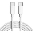 SES 15775 Nylónový nabíjací USB-C - USB-C, 1m, bílý