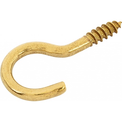Šroubovací hák zahnutý mosazný pr. 2,6 x 30 mm, 6 ks