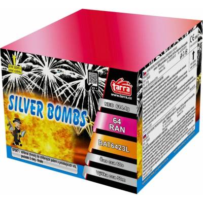 Ohňostroj Baterie výmetnic SILVER BOMBS 64 ran 6 1 TARRA BAT6423L
