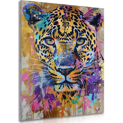 Obraz leopard s imitací malby - 40x60