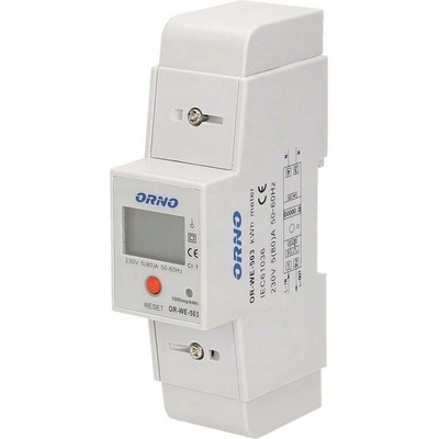 Jednofázový elektroměr Orno 80A IP20 s LCD displejem