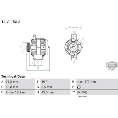 Alternátor BOSCH 0 986 086 440 (0986086440)