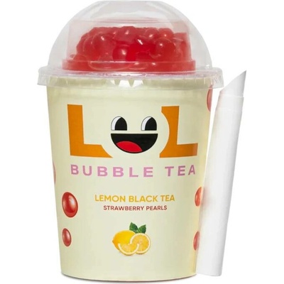 LOL Bubble Tea černý citronový čaj s jahodovými kuličkami 275 ml