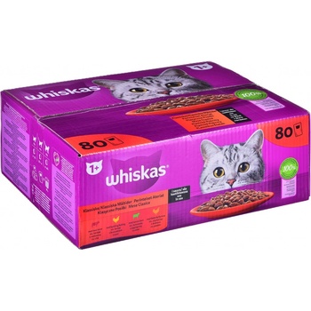 Whiskas klasický výběr ve šťávě pro dospělé kočky 80 x 85 g