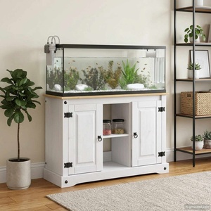 vidaXL Стойка за аквариум CORONA Бяло и кафяво 101, 5 x 37 x 73 см (42034036)