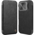 Nillkin Кожен Калъф с Джобове за iPhone 16 Pro Max, Nillkin Qin Prop Leather Case, Черен (6902048281998)