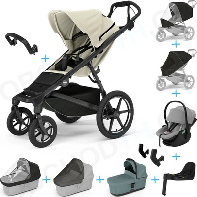 Thule Set 10v1 Urban Glide 4-wheel Soft beige 2024 + vanička Mid blue+Thule Maple Light Gray+Thule Alfi+príslušenstvo